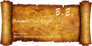 Baumöhl Erik névjegykártya